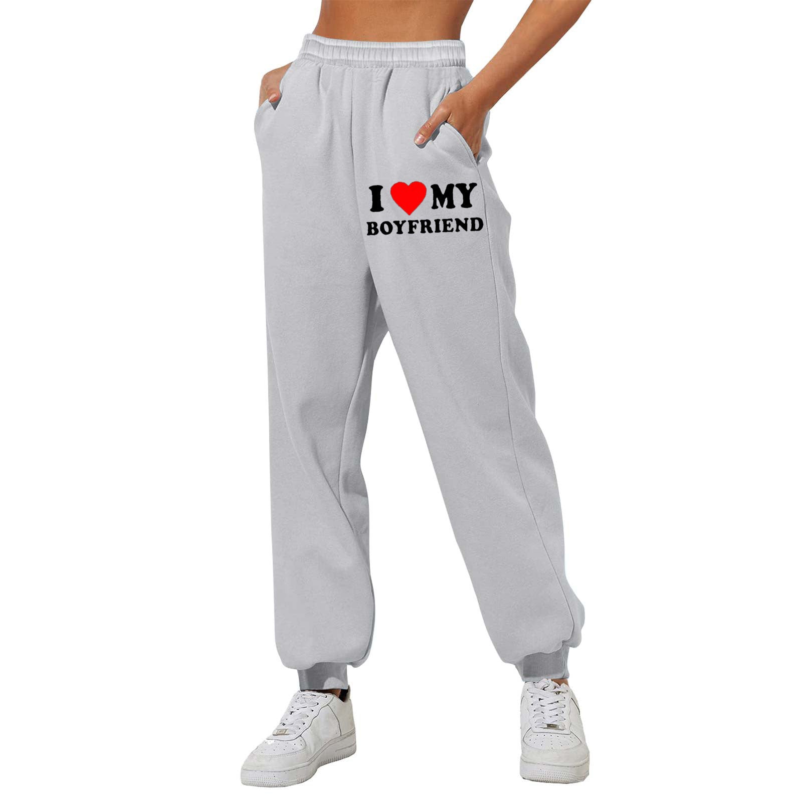 I Love MY BOYFRIEND Printed Trousers Casual Sweatpants Men And Women S –  UnderBrella
